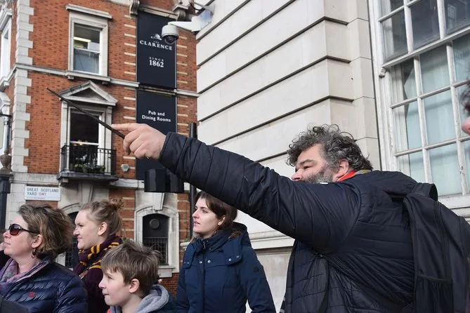 Guide showing a small group Harry Potter filming locations in London